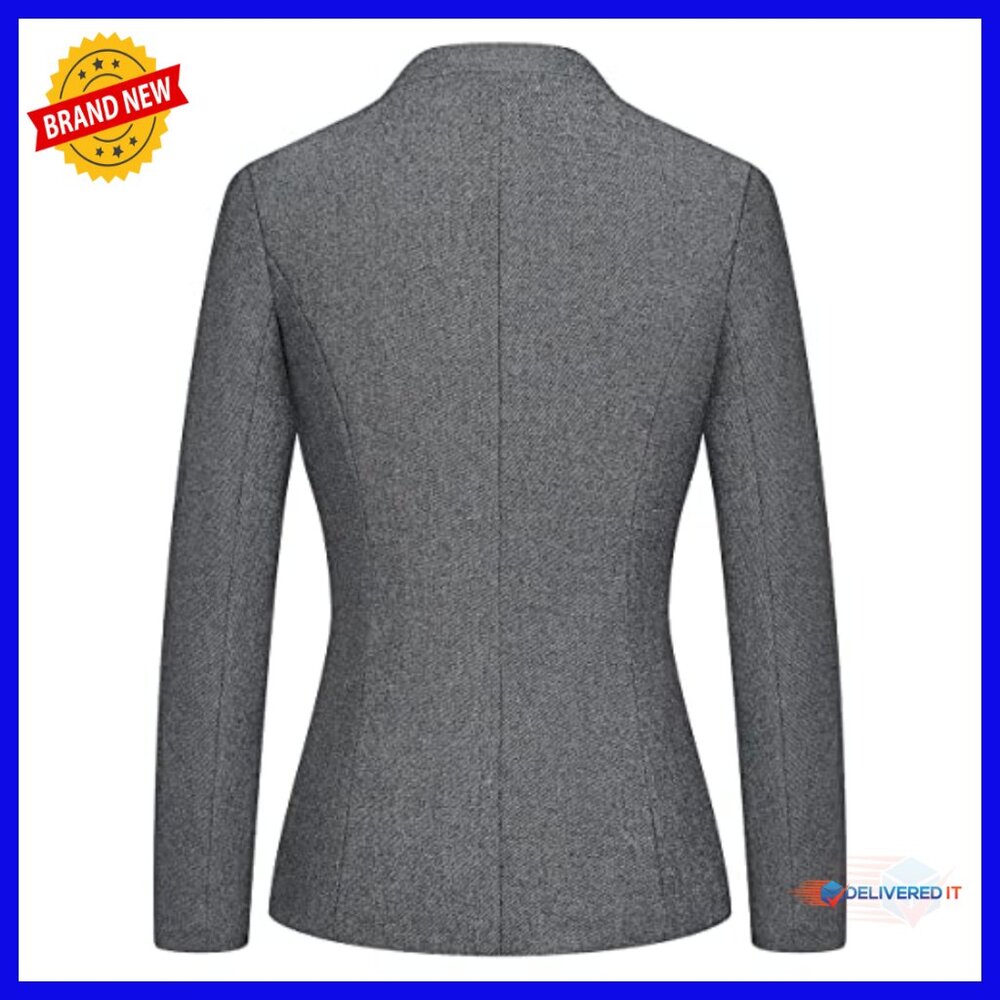 Slim Fit Blazer Pantsuit Set for Office Work Business Professional Attire - Picture 3 of 7
